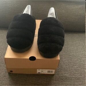 UGG Black Cozy Slippers Plush Comfort